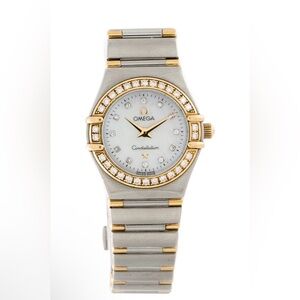 Omega Constellation Stainless Steel 18KT Yellow Gold Diamond Watch